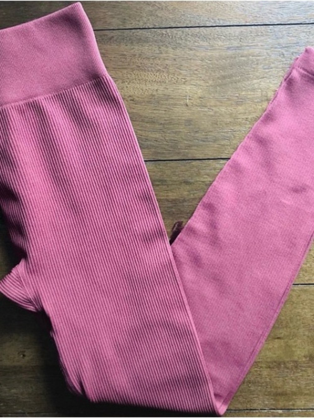 Ozark Trail Mauve High Rise Ankle Ribbed Leggings